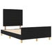 Cadru de pat cu headboard Negru 140 x 190 cm țesătură - WALTI WALTI