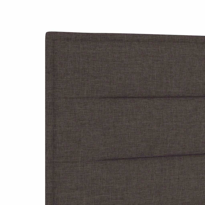 Cadru de pat cu headboard Maro închis 140 x 190 cm țesătură WALTI