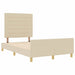 Cadru de pat cu headboard Crem 140 x 190 cm țesătură - WALTI WALTI