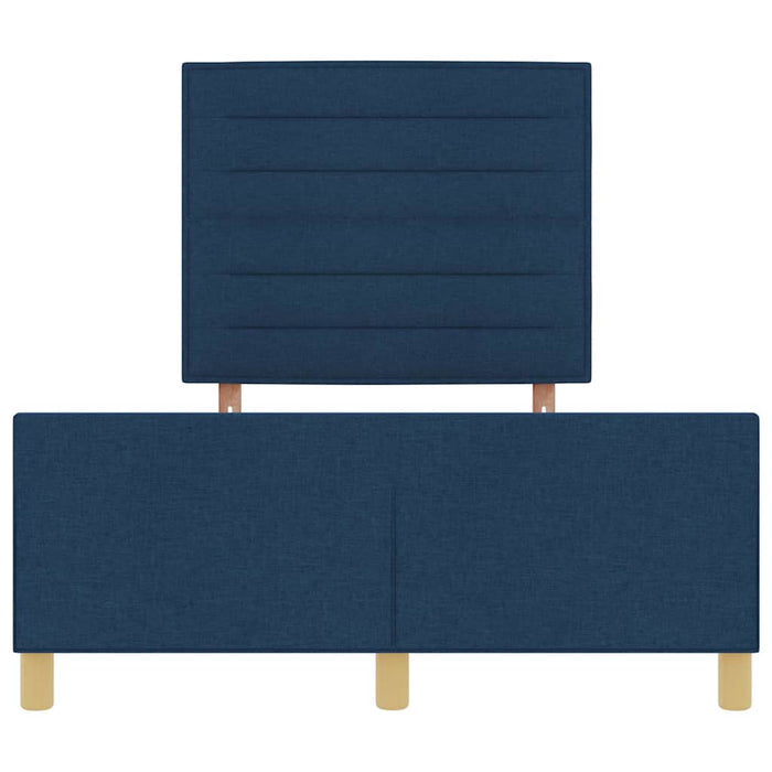 Cadru de pat cu headboard albastru 140 x 190 cm țesătură - WALTI WALTI