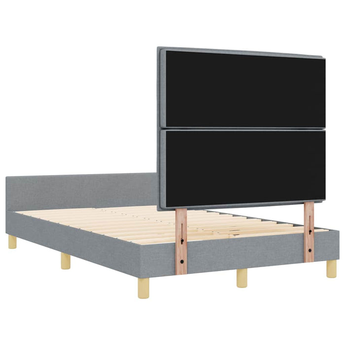 Cadru de pat cu headboard Gri deschis 140 x 200 cm țesătură - WALTI WALTI