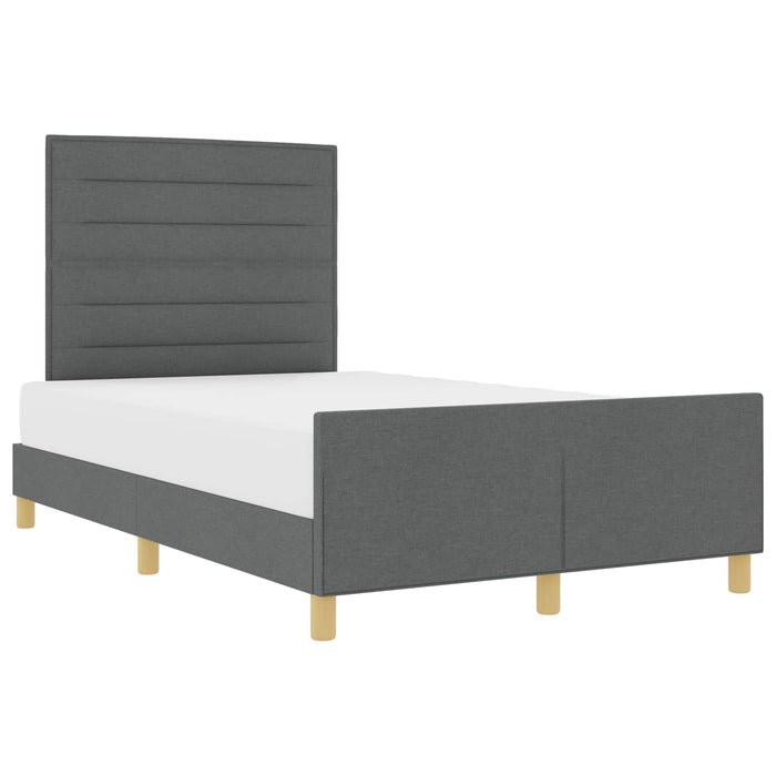 Cadru de pat cu headboard Gri închis 140 x 200 cm țesătură - WALTI WALTI