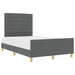 Cadru de pat cu headboard Gri închis 140 x 200 cm țesătură - WALTI WALTI