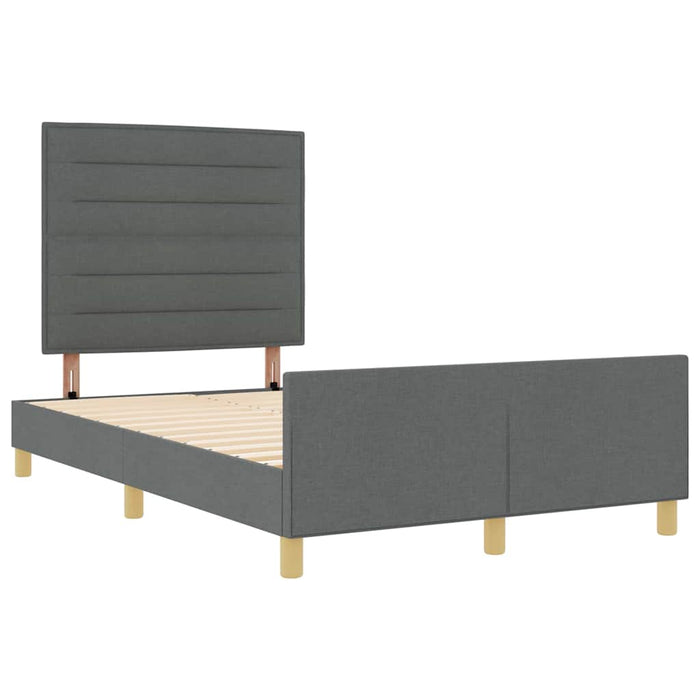 Cadru de pat cu headboard Gri închis 140 x 200 cm țesătură - WALTI WALTI