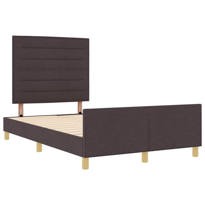 Cadru de pat cu headboard Maro închis 140 x 200 cm țesătură WALTI