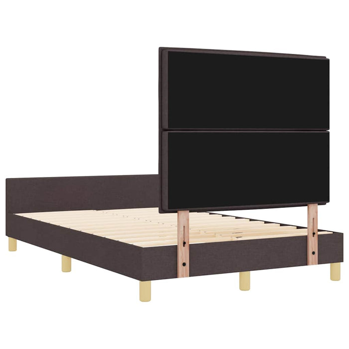 Cadru de pat cu headboard Maro închis 140 x 200 cm țesătură WALTI
