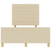 Cadru de pat cu headboard Crem 140 x 200 cm țesătură - WALTI WALTI