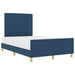 Cadru de pat cu headboard albastru 140 x 200 cm țesătură - WALTI WALTI