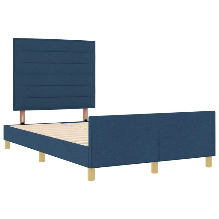 Cadru de pat cu headboard albastru 140 x 200 cm țesătură - WALTI WALTI
