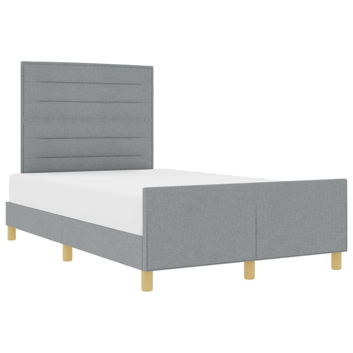 Cadru de pat cu headboard Gri deschis 160 x 200 cm țesătură - WALTI WALTI