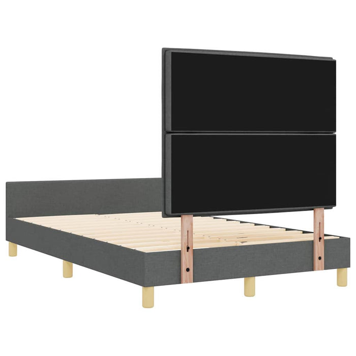 Cadru de pat cu headboard Gri închis 160 x 200 cm țesătură - WALTI WALTI