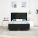 Cadru de pat cu headboard Negru 160 x 200 cm țesătură - WALTI WALTI