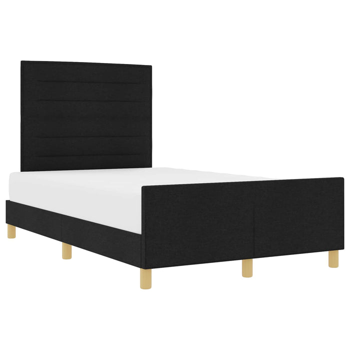 Cadru de pat cu headboard Negru 160 x 200 cm țesătură - WALTI WALTI