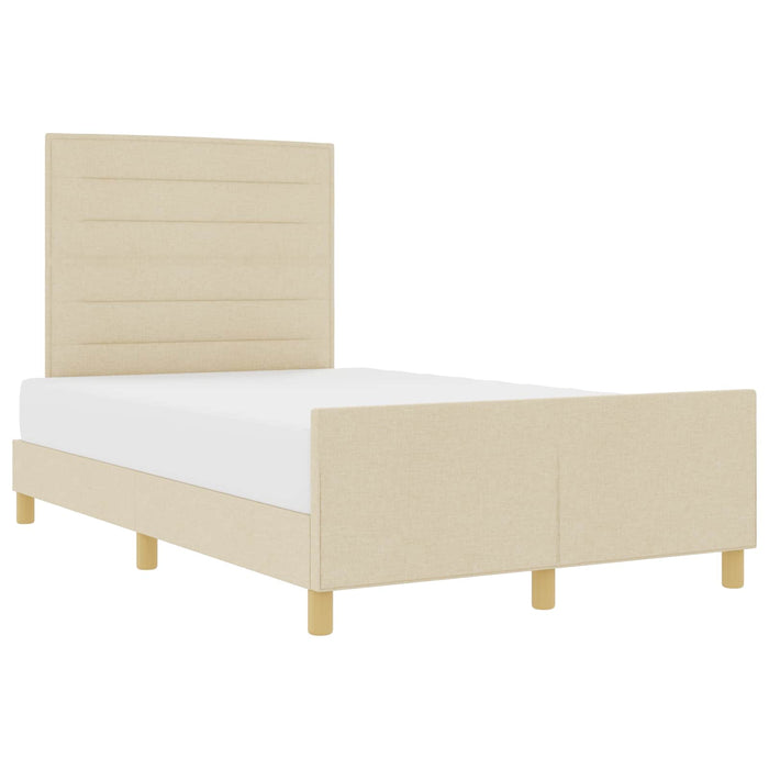 Cadru de pat cu headboard Crem 160 x 200 cm țesătură WALTI