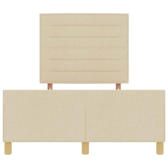Cadru de pat cu headboard Crem 160 x 200 cm țesătură WALTI