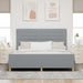Cadru de pat cu headboard Gri deschis 180 x 200 cm țesătură - WALTI WALTI