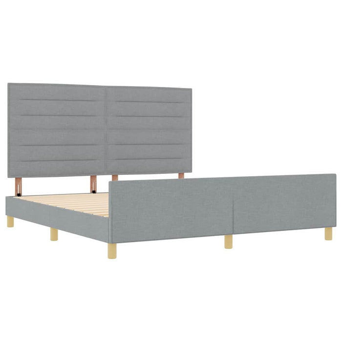 Cadru de pat cu headboard Gri deschis 180 x 200 cm țesătură - WALTI WALTI