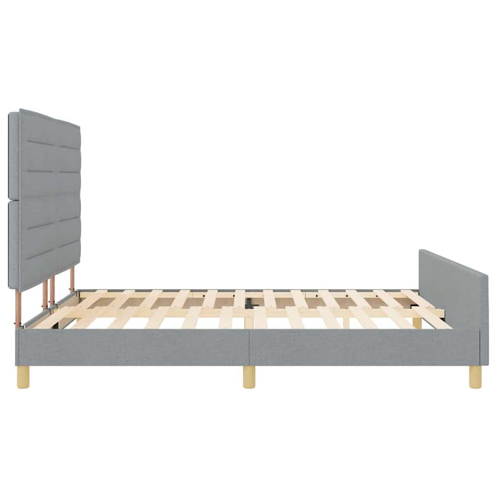 Cadru de pat cu headboard Gri deschis 180 x 200 cm țesătură - WALTI WALTI