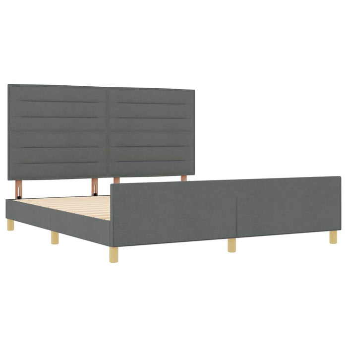 Cadru de pat cu headboard Gri închis 180 x 200 cm țesătură - WALTI WALTI