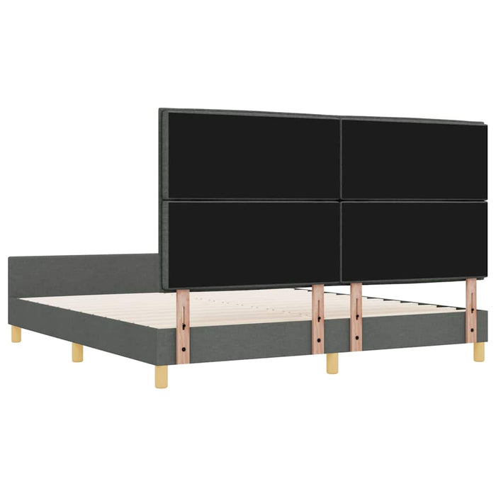 Cadru de pat cu headboard Gri închis 180 x 200 cm țesătură - WALTI WALTI