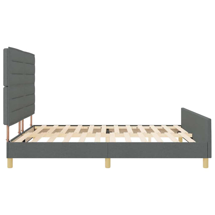 Cadru de pat cu headboard Gri închis 180 x 200 cm țesătură - WALTI WALTI