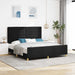 Cadru de pat cu headboard Negru 180 x 200 cm țesătură - WALTI WALTI