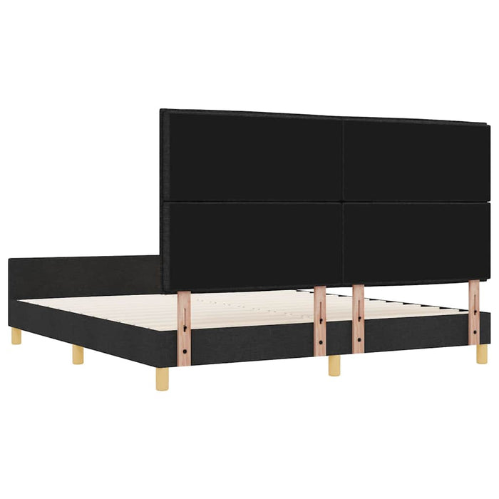 Cadru de pat cu headboard Negru 180 x 200 cm țesătură - WALTI WALTI
