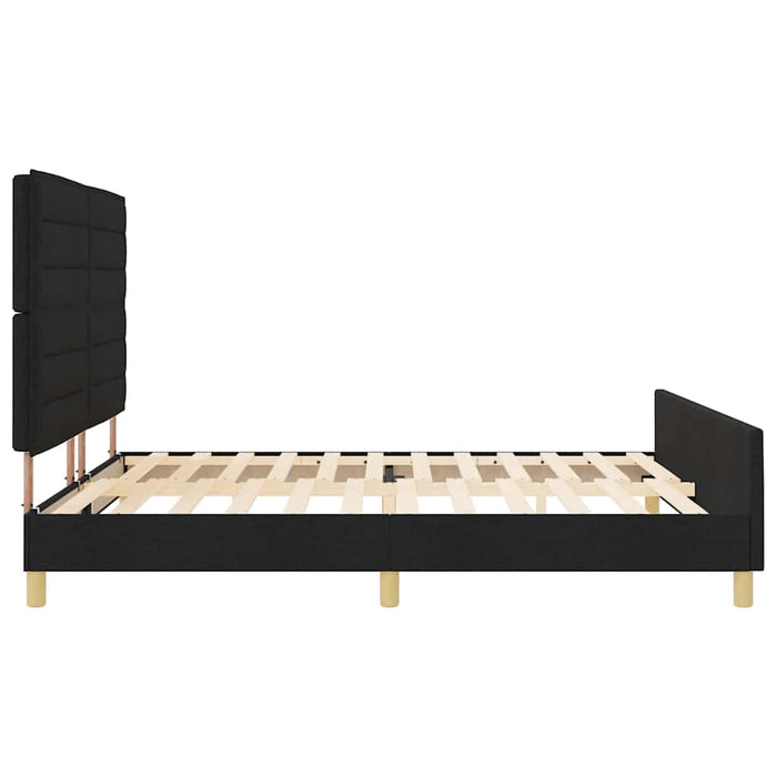 Cadru de pat cu headboard Negru 180 x 200 cm țesătură - WALTI WALTI