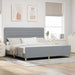 Cadru de pat cu headboard Gri deschis 200 x 200 cm țesătură - WALTI WALTI