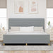 Cadru de pat cu headboard Gri deschis 200 x 200 cm țesătură - WALTI WALTI