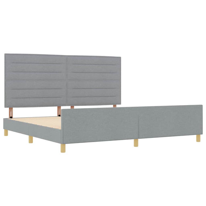 Cadru de pat cu headboard Gri deschis 200 x 200 cm țesătură - WALTI WALTI