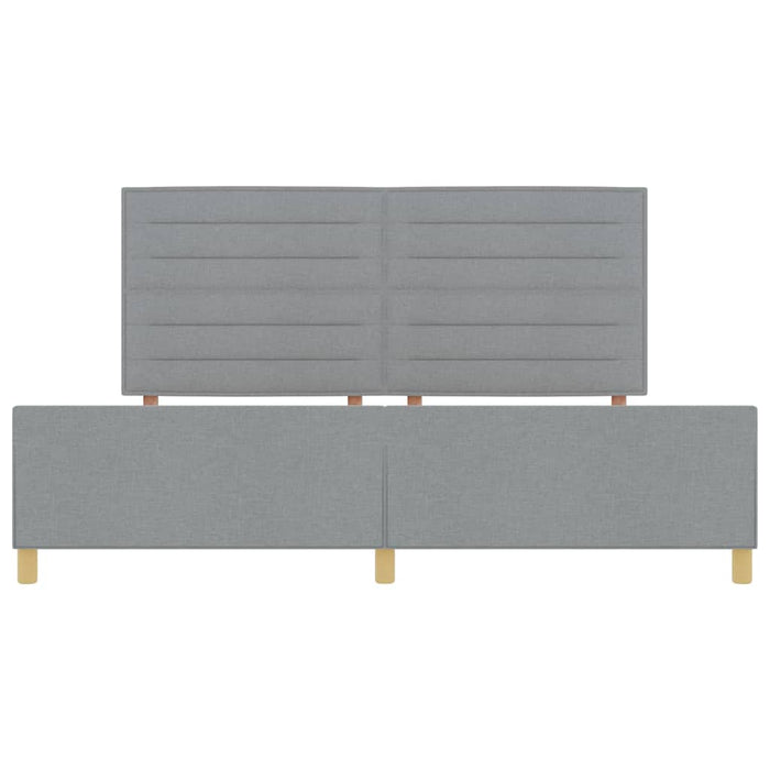 Cadru de pat cu headboard Gri deschis 200 x 200 cm țesătură - WALTI WALTI
