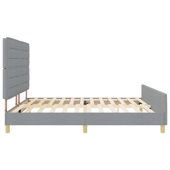 Cadru de pat cu headboard Gri deschis 200 x 200 cm țesătură - WALTI WALTI
