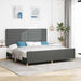 Cadru de pat cu headboard Gri închis 200 x 200 cm țesătură - WALTI WALTI