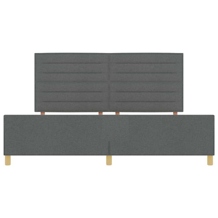 Cadru de pat cu headboard Gri închis 200 x 200 cm țesătură - WALTI WALTI