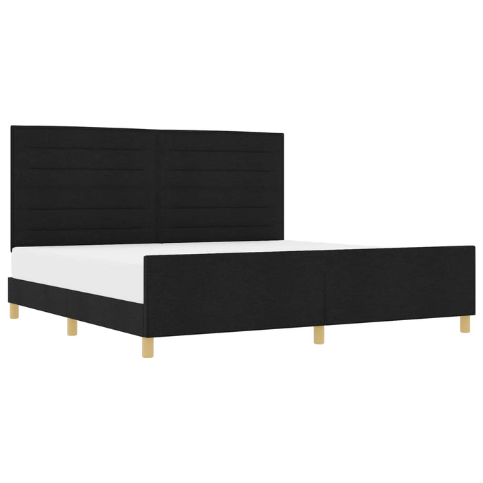 Cadru de pat cu headboard Negru 200 x 200 cm țesătură - WALTI WALTI