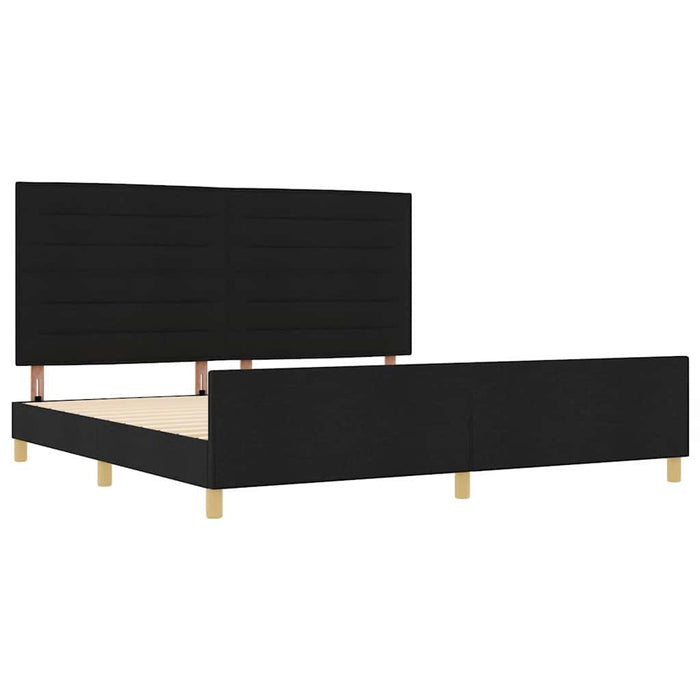 Cadru de pat cu headboard Negru 200 x 200 cm țesătură - WALTI WALTI