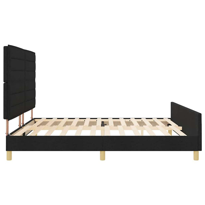 Cadru de pat cu headboard Negru 200 x 200 cm țesătură - WALTI WALTI