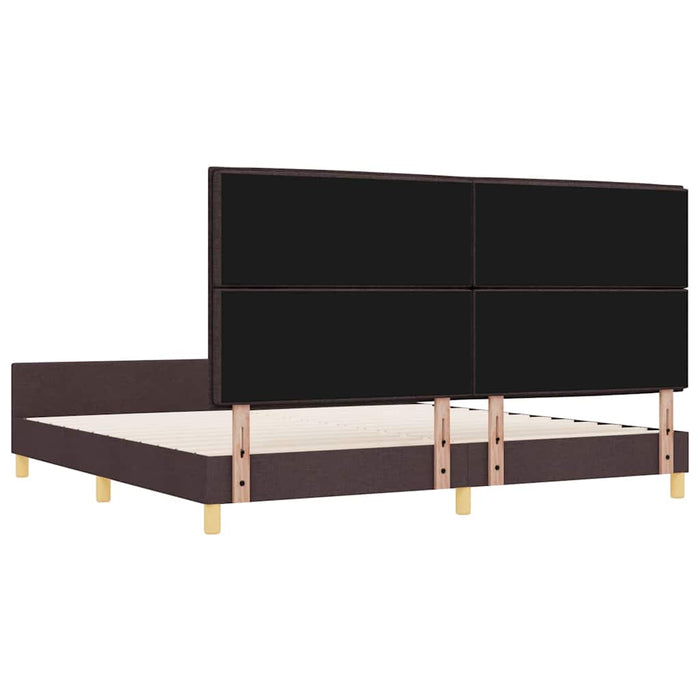 Cadru de pat cu headboard Maro închis 200 x 200 cm țesătură - WALTI WALTI