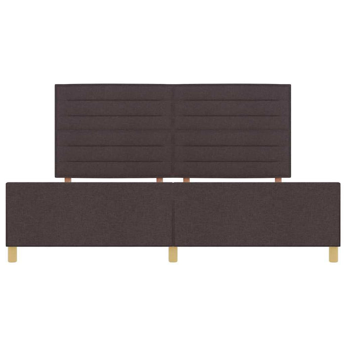 Cadru de pat cu headboard Maro închis 200 x 200 cm țesătură - WALTI WALTI