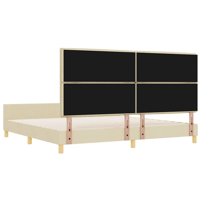 Cadru de pat cu headboard Crem 200 x 200 cm țesătură WALTI