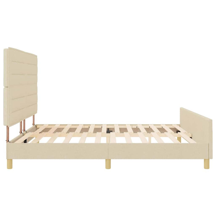 Cadru de pat cu headboard Crem 200 x 200 cm țesătură WALTI