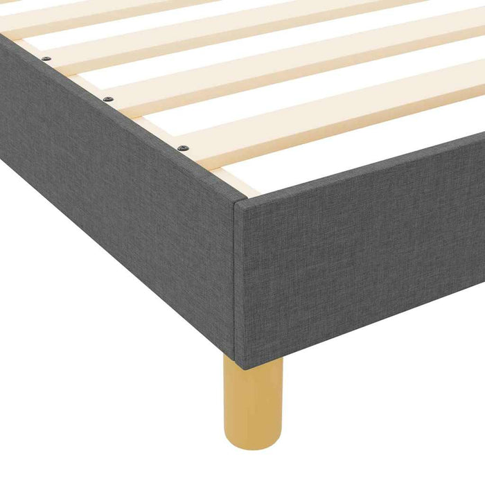 Cadru de pat cu headboard Gri închis 90 x 190 cm țesătură WALTI