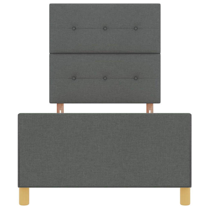 Cadru de pat cu headboard Gri închis 90 x 190 cm țesătură WALTI