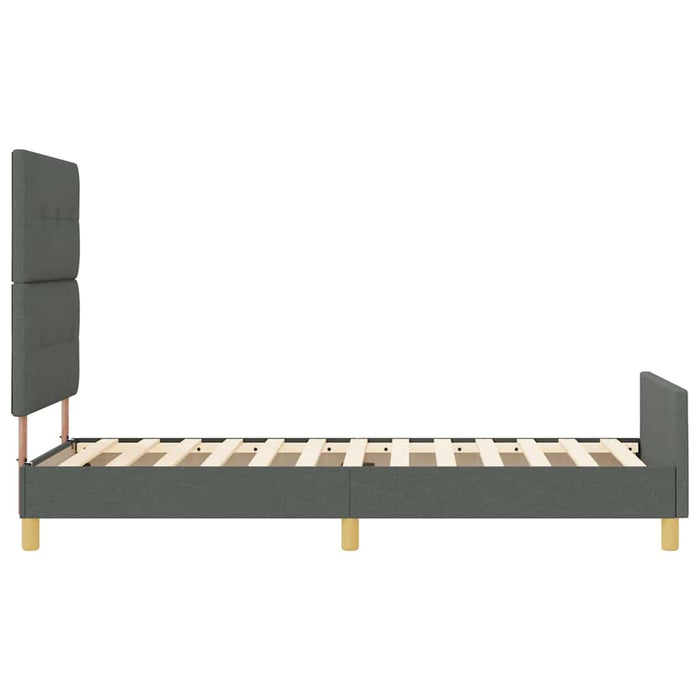 Cadru de pat cu headboard Gri închis 90 x 190 cm țesătură WALTI
