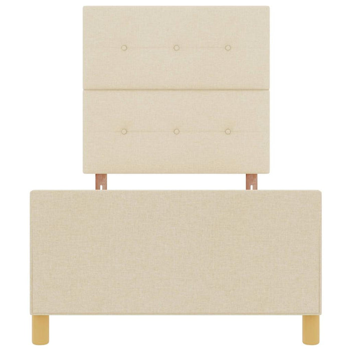 Cadru de pat cu headboard Crem 90 x 190 cm țesătură - WALTI WALTI