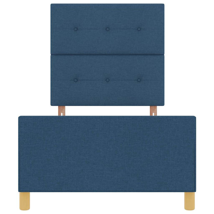 Cadru de pat cu headboard albastru 90 x 190 cm țesătură WALTI
