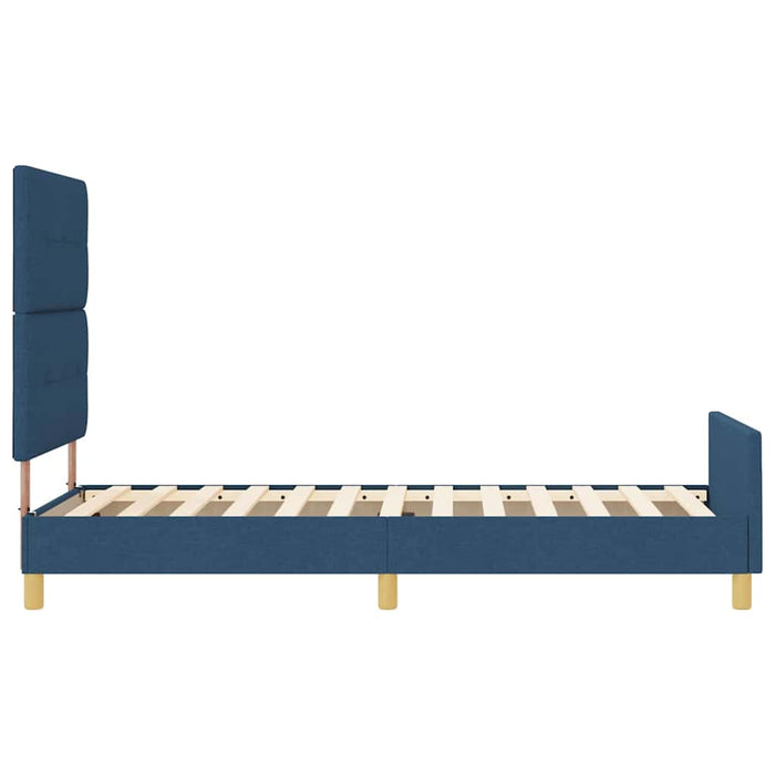 Cadru de pat cu headboard albastru 90 x 190 cm țesătură WALTI