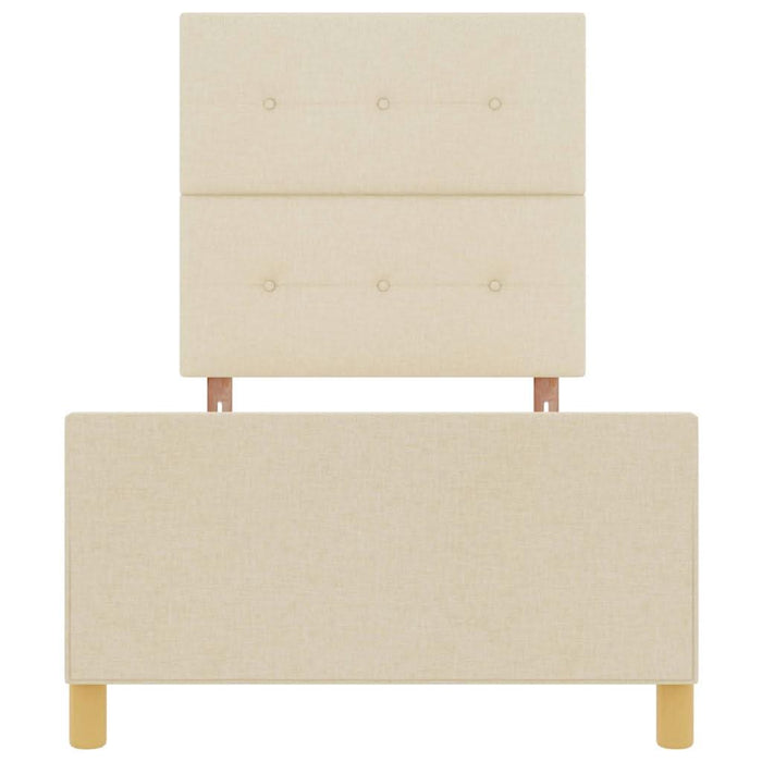 Cadru de pat cu headboard Crem 90 x 200 cm țesătură - WALTI WALTI
