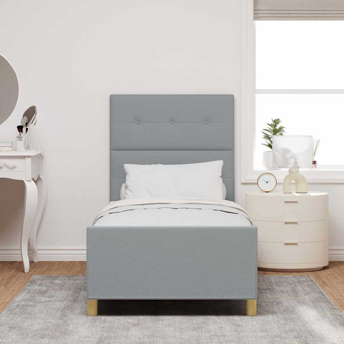 Cadru de pat cu headboard Gri deschis 100 x 200 cm țesătură WALTI